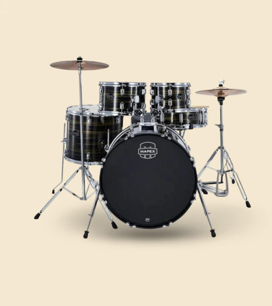 Batería Acústica Mapex Comet Shell Pack de 5 piezas CM5294FTCFJ-SC - Ebony Yellow Grain